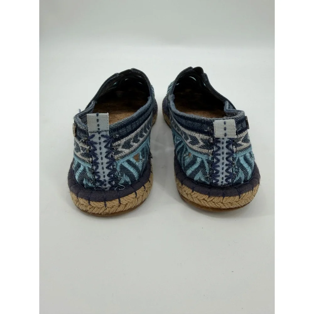 The Sak Blue Embroidered Espadrille Flats Geometric Cut Out Slip On Shoes 8 - Picture 4 of 8